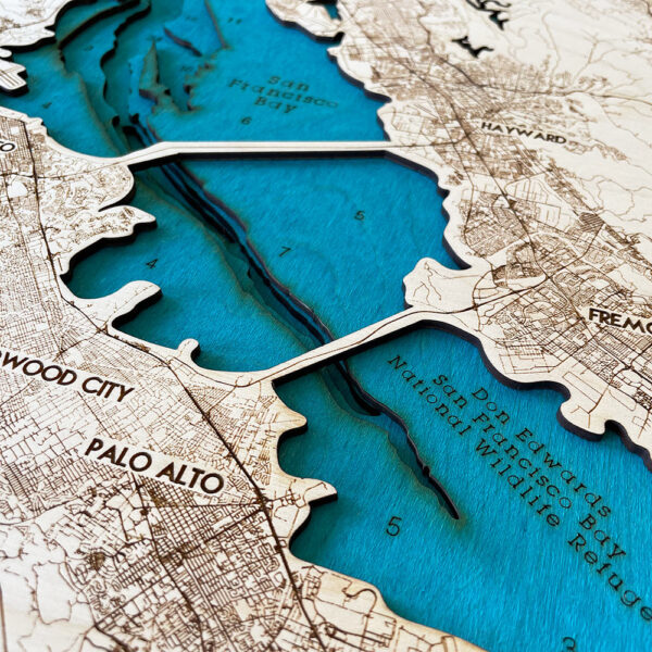 San Francisco Wall Map, 3D Wood Wall Art, San Francisco Bay Area