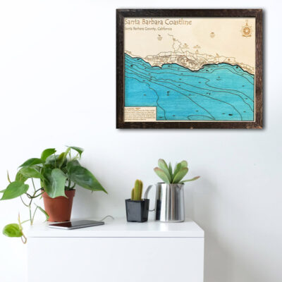 Santa Barbara wood map poster