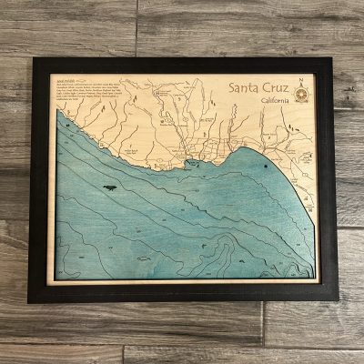 Santa Cruz Wood Map Decor