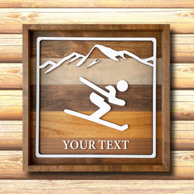 Custom Wood Ski Art Personalized Wood Sign