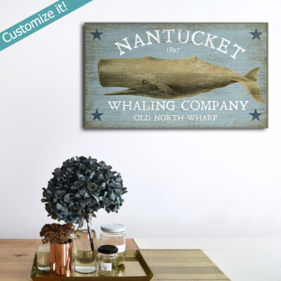 Nantucket Whaling Company Vintage Sign, Nautical Decor