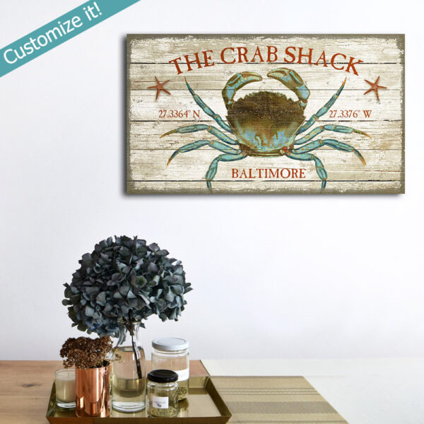 Crab Shack Vintage Sign, Crab Decor, Chesapeake Bay Maryland