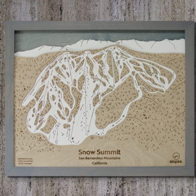 Snow Summit California Ski Map Rustic Cabin Decor