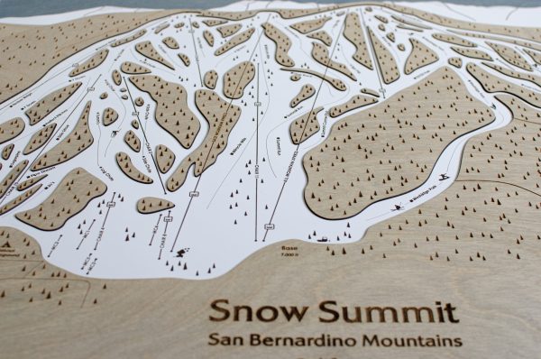 Snow Summit California Ski Map Rustic Cabin Decor