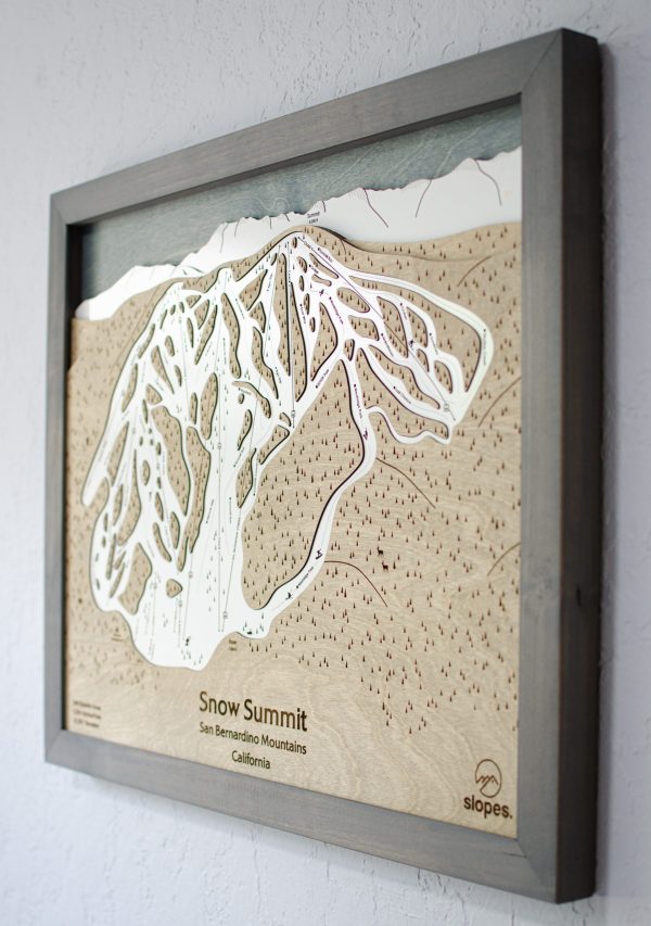 Snow Summit California Ski Map Rustic Cabin Decor