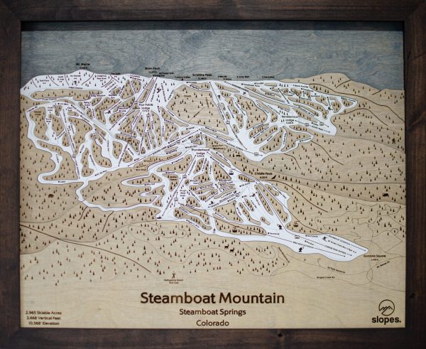 Steamboat Ski Map Rustic Cabin Decor