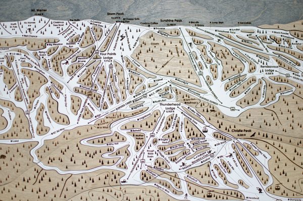 Steamboat Ski Map Rustic Cabin Decor