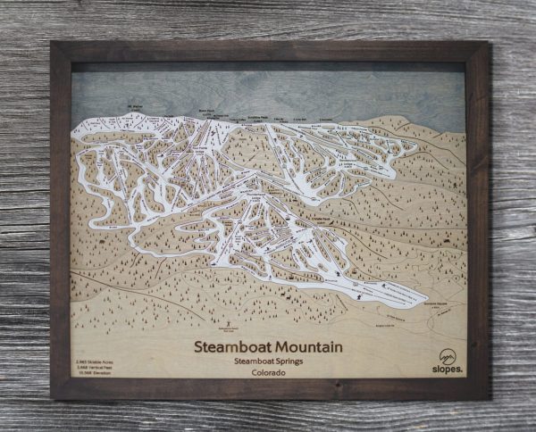 Steamboat Ski Map Rustic Cabin Decor