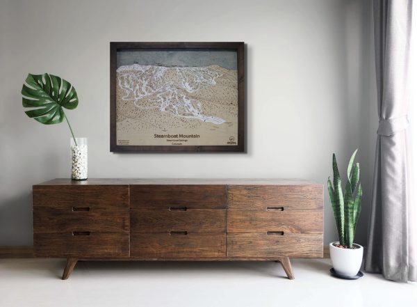 Steamboat Ski Map Rustic Cabin Decor