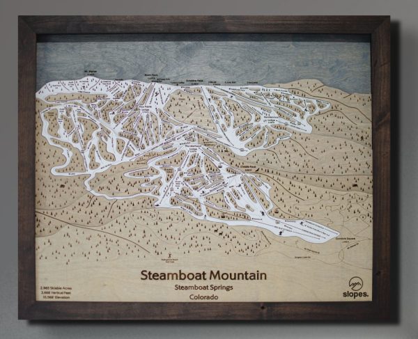 Steamboat Ski Map Rustic Cabin Decor