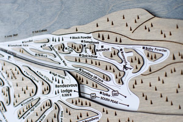 Steamboat Ski Map Rustic Cabin Decor