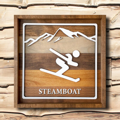 Steamboat Colorado Ski Resort Sign Mountain Cabin Decor