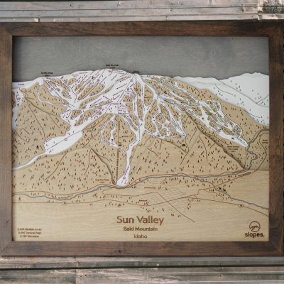 Sun Valley Ski Map Rustic Cabin Decor