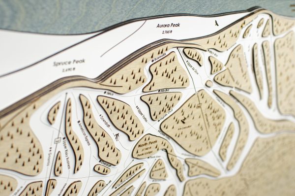 Sunday River Maine Ski Resort Map Wooden Wall Art