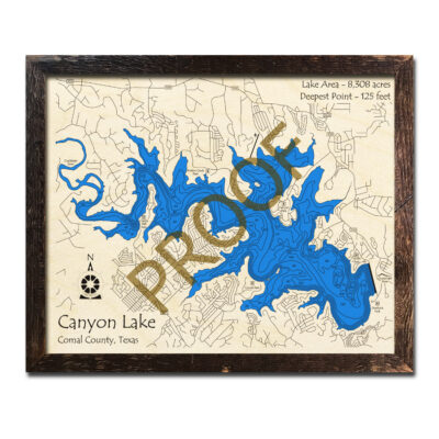 Canyon Lake Texas Wood Map