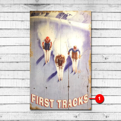 Vintage Skiing Sign