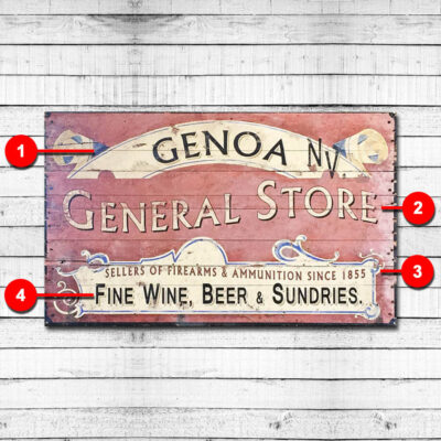 General Store Personalized Vintage Sign