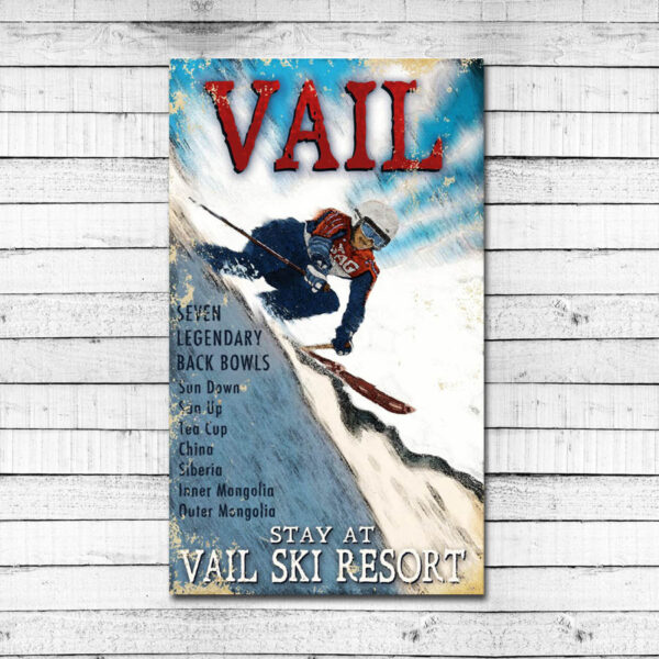 Vintage Vail Ski Sign