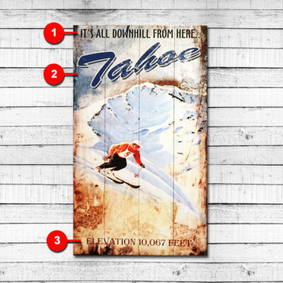 Downhill Skiing Personalized Retro Sign