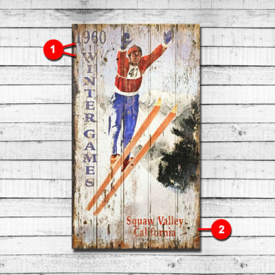 Ski Jumping Personalized Ski Sign