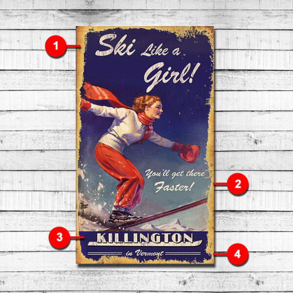 Killington Vintage Ski Sign, Personalized Wood Sign