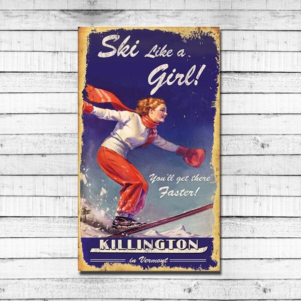 Vintage Ski Sign Killington Vermont