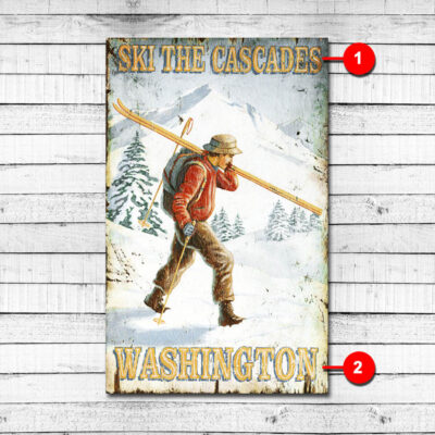 Ski the Cascades Personalized Ski Sign