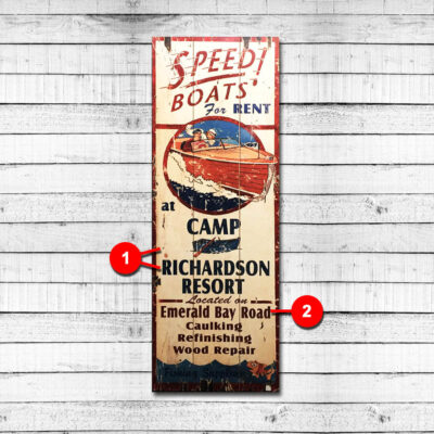 Speed Boats Personalized Lake Sign, Boating