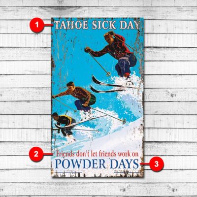 Powder Day Personalized Ski Sign