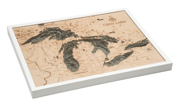 Great Lakes White Frame Map