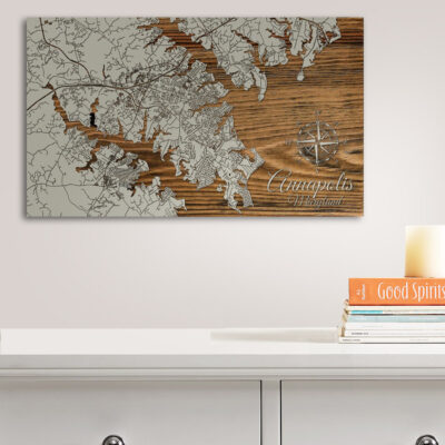 Annapolis Maryland Wood Map