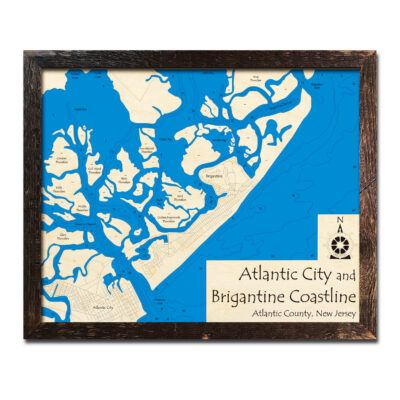 Jersey Shore Atlantic City Wood Map