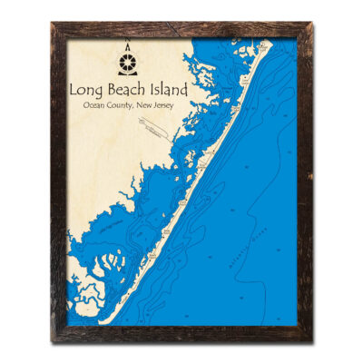 Long Beach Island NJ Wood Map