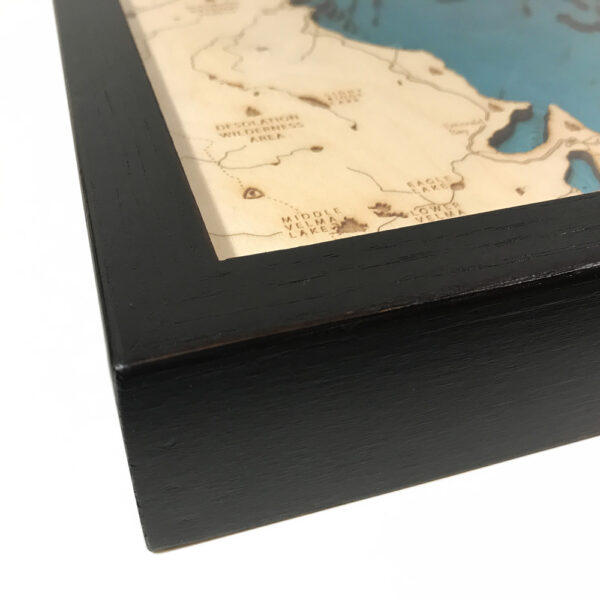 3d topo map featuring lake tahoe, framed