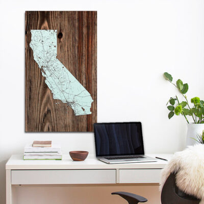 State of California Wood Map, Laser Carved Map, Home Decor