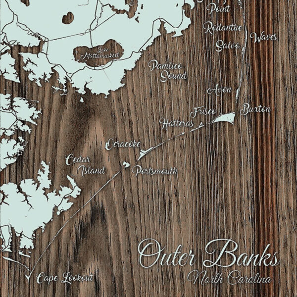 Outer Banks Wooden Map, Outer Banks Wood Sign, Home Decor, Wall Art