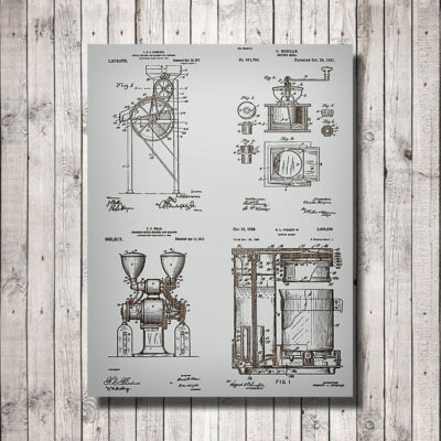 Coffee Patent Art Wooden Sign