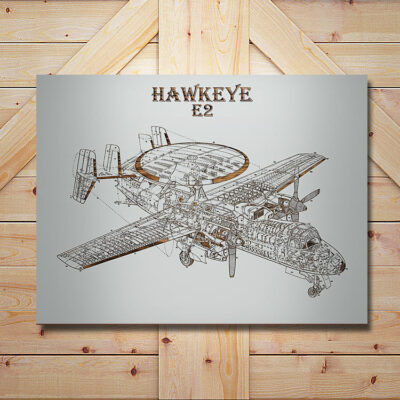 E2 Hawkeye Patent Carved Wood Art Sign