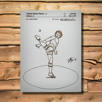 Hacky Sack Game Patent Art Wood Sign