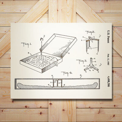 Pizza Saver Patent Carved Wood Art Sign