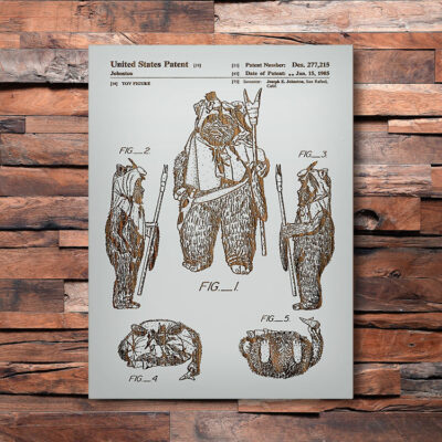 Star Wars Ewok Patent Art Wood Map