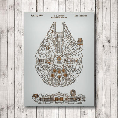 Star Wars Millenium Falcon Wood Art