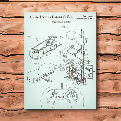 Super Nintendo Carved Wood Patent Art