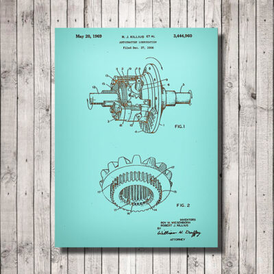 Automotive Differential Patent Carved Wooden Vehicle Art Sign