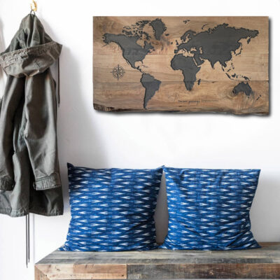 Rustic Live Edge World Map, Wooden Map of the World, Wood Carved Maps