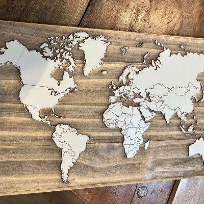 Mini World Map Wooden